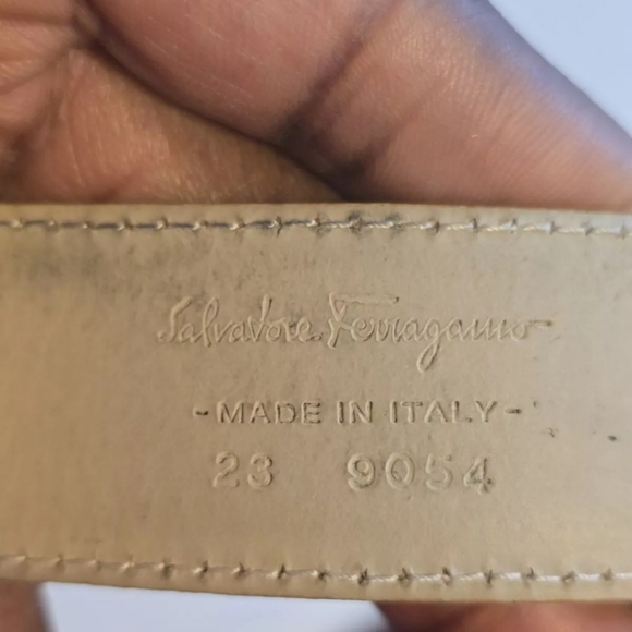 Salvatore Ferragamo Leather Belt Women Beige Logo Luxury - Picture 10 of 11